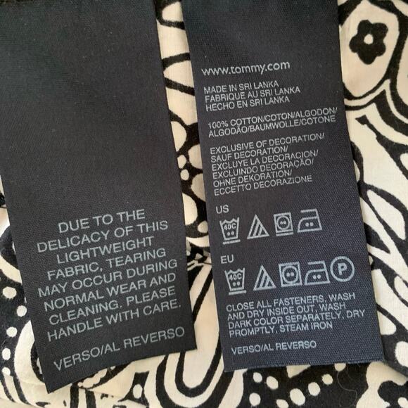 Tommy Hilfiger Wrap Mini Dress Short Sleeve Paisley Black Lightweight Casual XL - Picture 6 of 7